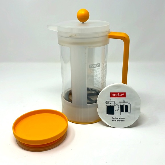 NWOB bodum Bean Sustainable Coffee Press 8 cup, 34 oz with Yohki Lid, Yellow - Picture 3 of 3